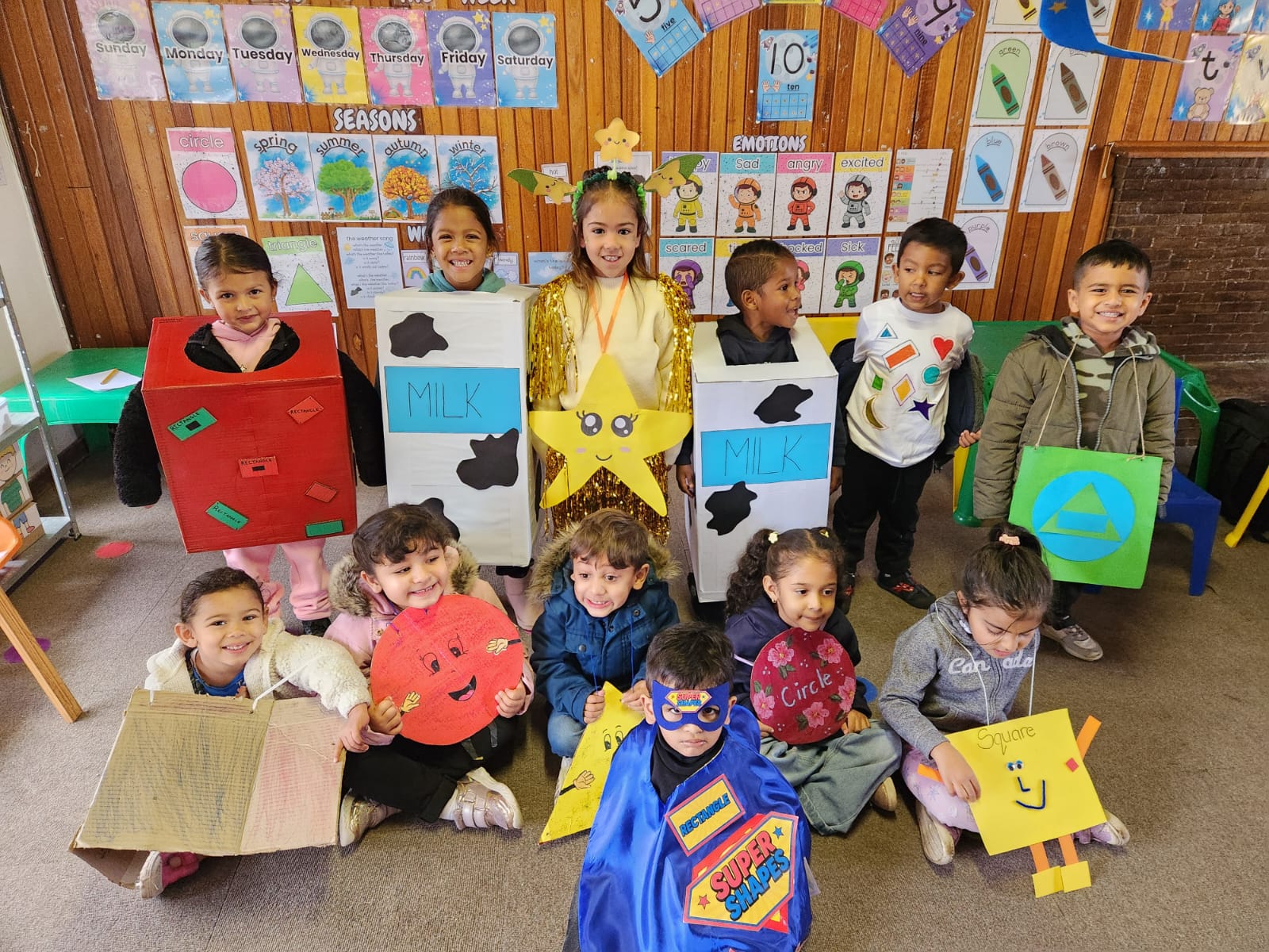 Students expressing happiness and unity